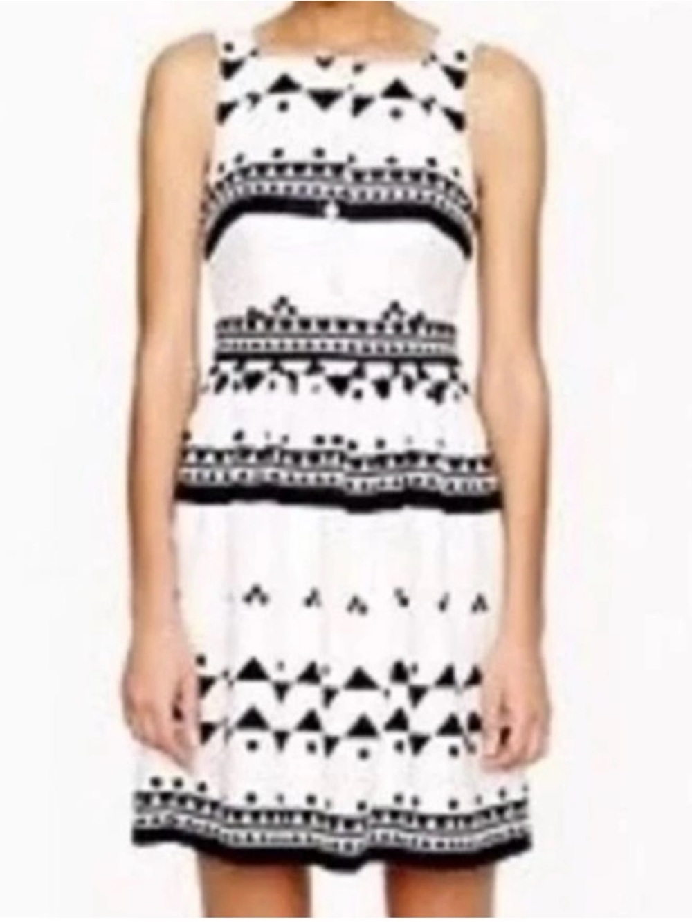 J. Crew Black & White Patterned Sleeveless Dress Sz 4